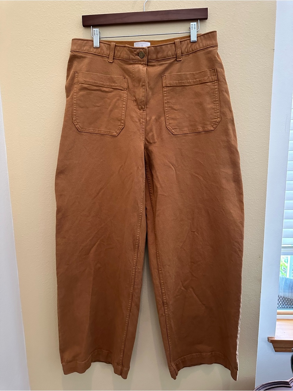 Caslon Women’s Wide-Leg Cotton Pants - Brown